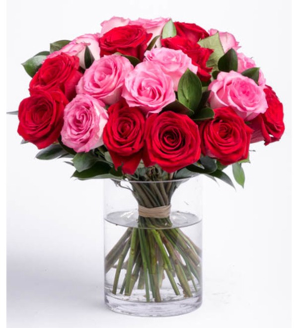 Букет из 21 розы в вазе CY908 WES – фото № 1