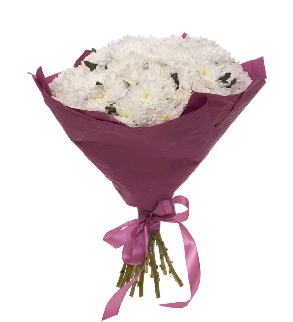 Bouquet-solo of white chrysanthemums (15,25,35,51,75 or 101) – photo #4