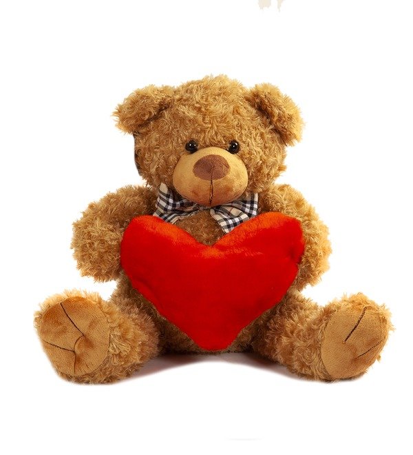 Soft toy Bear with a bow and a heart (60 cm) – photo #1