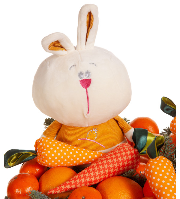 Подарочное кашпо Зайчонок с морковками – фото № 2