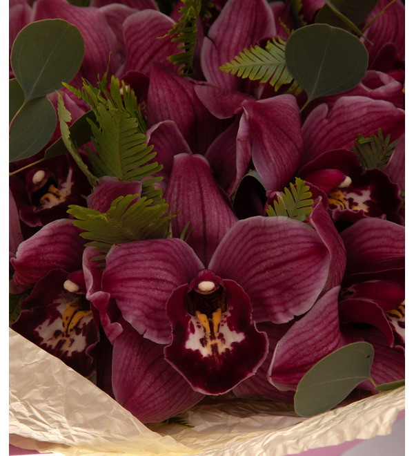 Bouquet-solo of red orchids (15,25,35,51,75 or 101) – photo #2