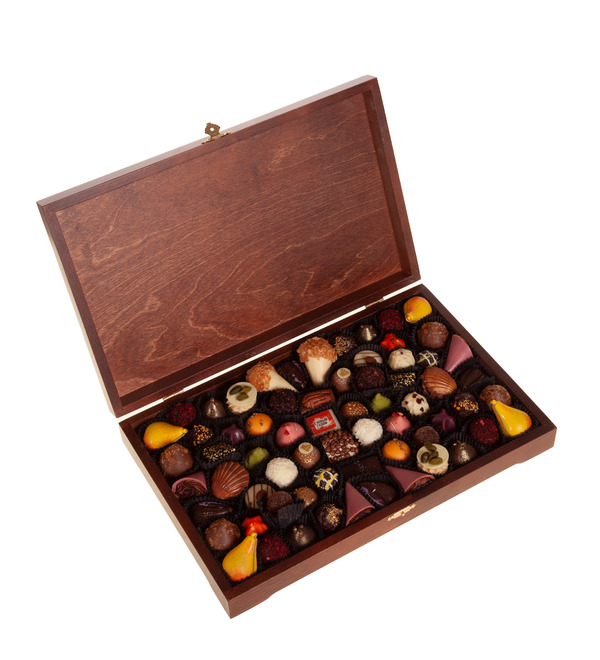 Конфеты ручной работы из бельгийского шоколада Новогодняя шкатулка BIG – фото № 4