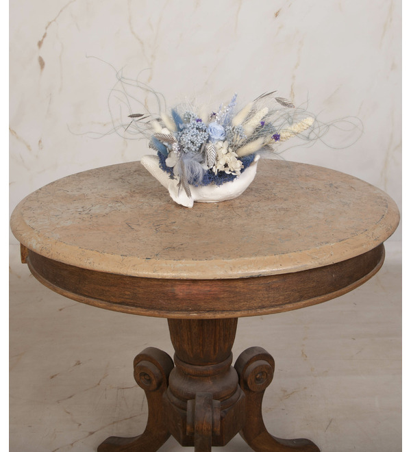 Композиция из стабилизированных цветов и сухоцветов Кит – фото № 4