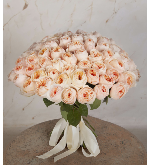 Bouquet-solo of David Austin Juliet roses (51, 75, or 101) – photo #3