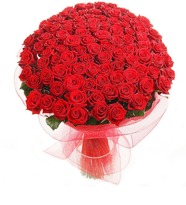 Букет из 101 красной розы Песня о счастье BR110 WES – фото № 2