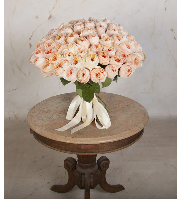 Bouquet-solo of David Austin Juliet roses (51, 75, or 101) – photo #4