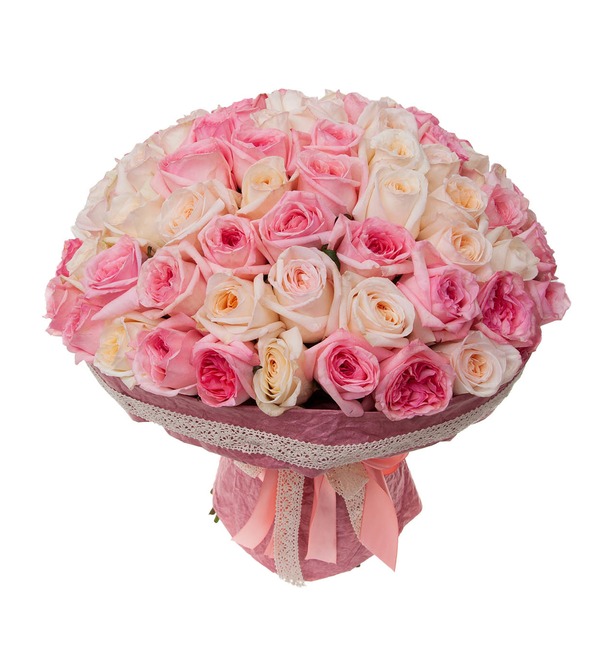 Букет-дуэт ароматных роз O Hara (15,25,35,51,75 или 101) – фото № 5