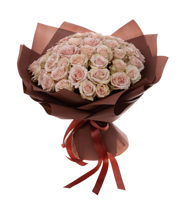 Bouquet-solo of peony roses Quicksand (9,15,25,35,51 or 75) – photo #5