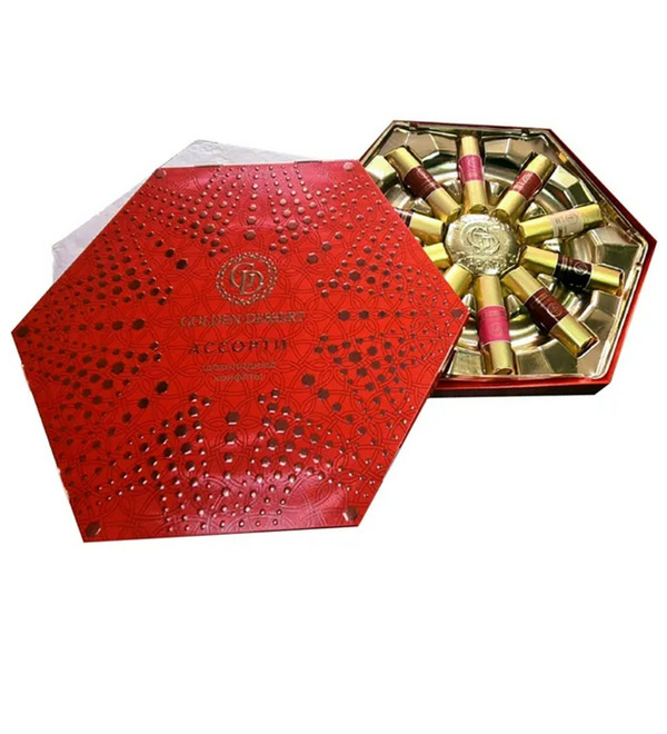 Candies GOLDEN DESSERT assorted chocolates Hexagon – photo #1