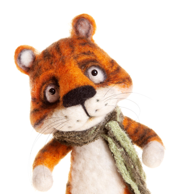 Handmade toy Tiger in a scarf – photo #2