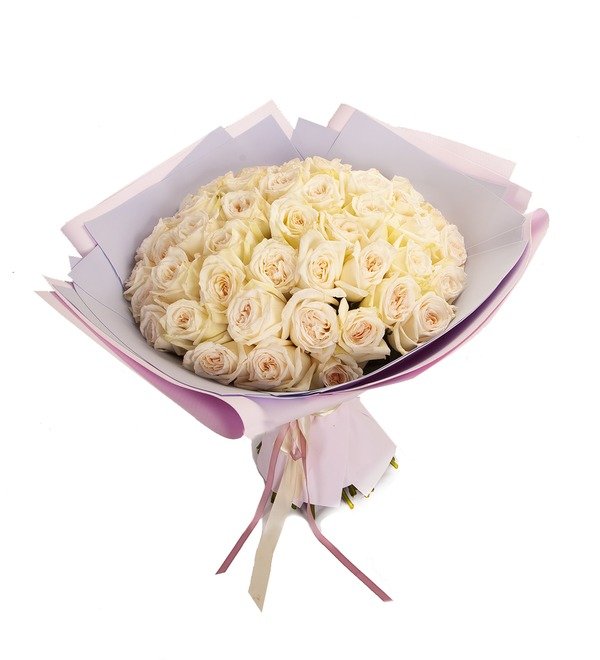 Букет-соло ароматных роз White OHara (15,25,35,51,75 или 101) – фото № 5