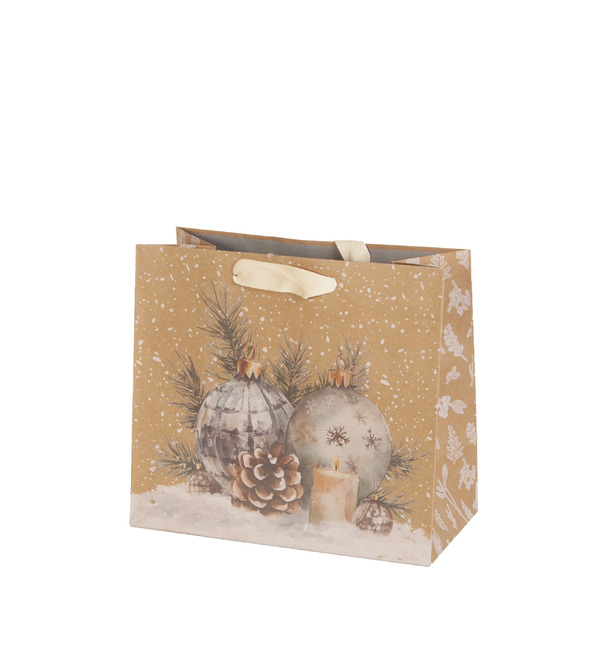 Подарочный пакет малый Ёлочные игрушки – фото № 1