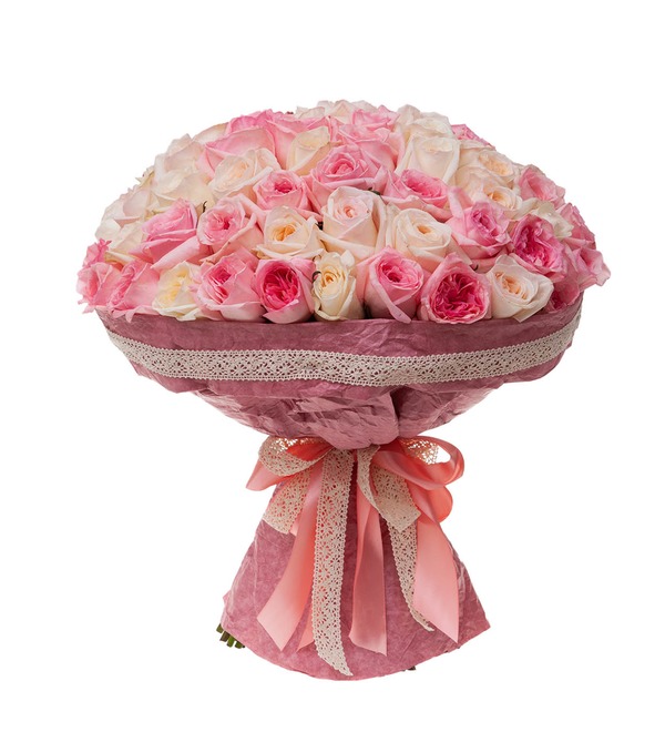 Букет-дуэт ароматных роз O Hara (15,25,35,51,75 или 101) – фото № 4