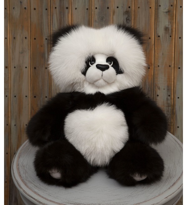 Toy made of natural fur of a polar fox Panda (55 cm) – photo #1