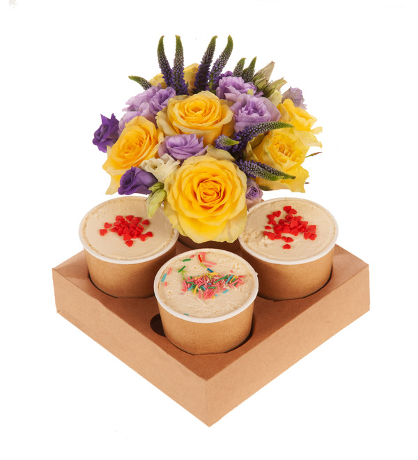 Gift set of desserts with flowers Favorite flavors – photo #4