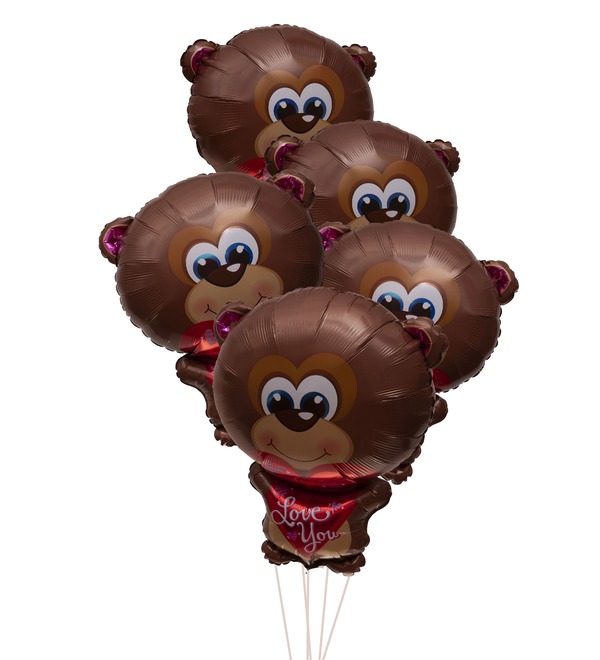 Bouquet of balloons Love bears (5 or 11 balloons) – photo #1