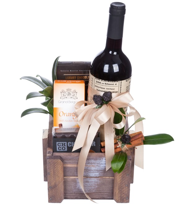 Подарочная корзина Знак внимания (Вино в подарок) SPBGFT65139 SAN – фото № 1