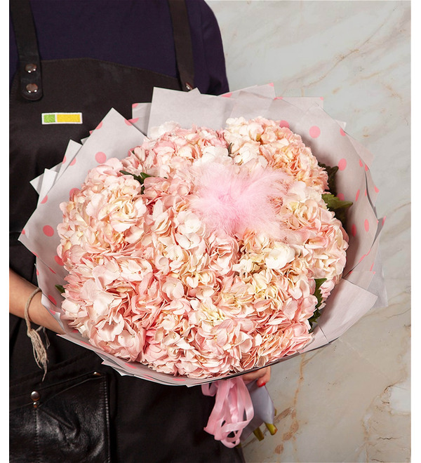 Bouquet-solo Pink hydrangeas (5,7,9 or 15) – photo #1