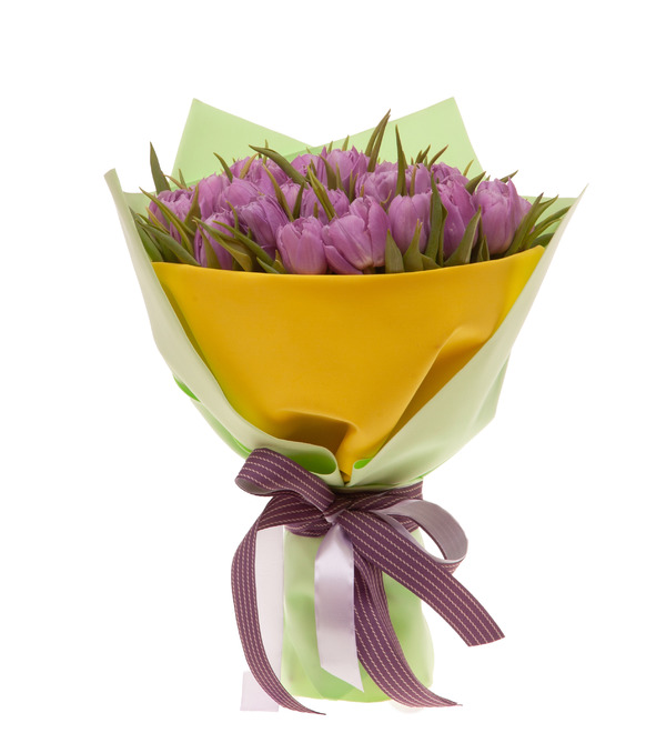 Bouquet-solo tulips Double Price(15,25,35,51,75 or 101) – photo #4