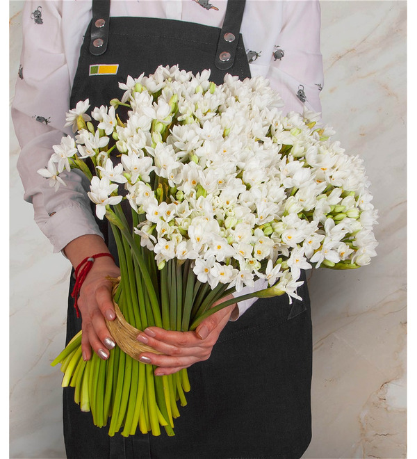 Bouquet of white bush daffodils (25, 51 or 101) – photo #1