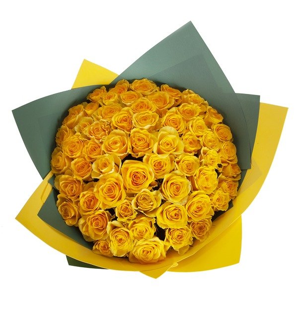 Букет-соло Жёлтые розы (25,51,75 или 101) – фото № 3