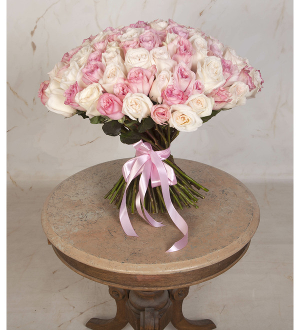 Букет-дуэт ароматных роз Элегантность (51,75,101 или 151) – фото № 4