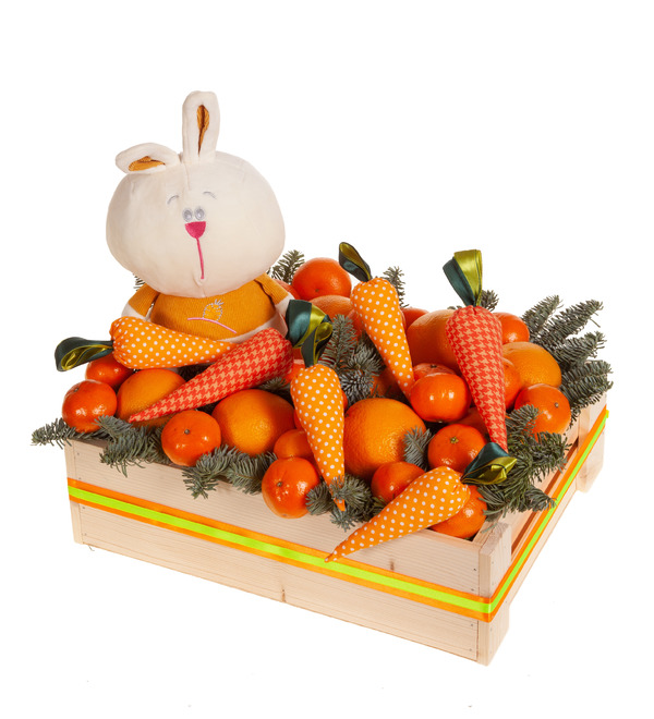 Подарочное кашпо Зайчонок с морковками – фото № 5