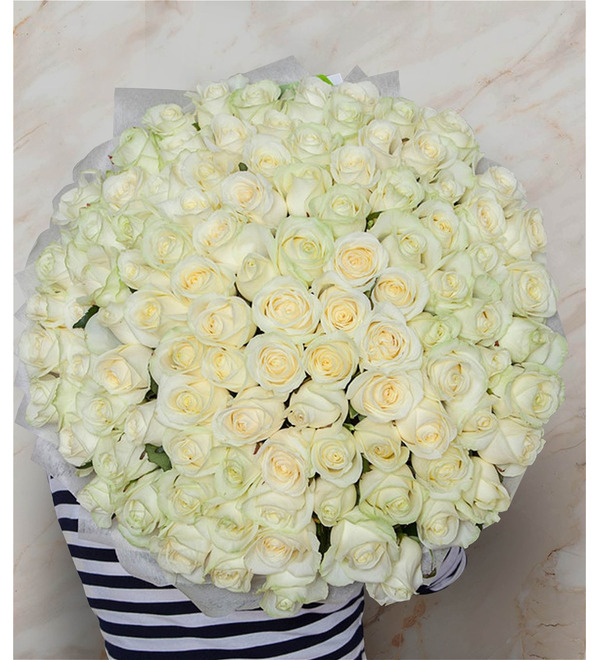 Букет из белых роз Счастье (101,151 или 201) FV33 COR – фото № 1