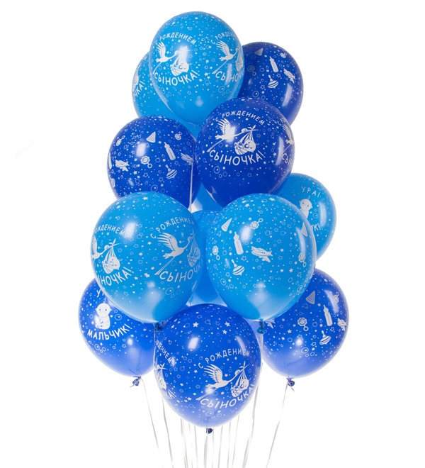 Bouquet of balloons With the Birth of the Son! (15 or 31 balloons) – photo #1
