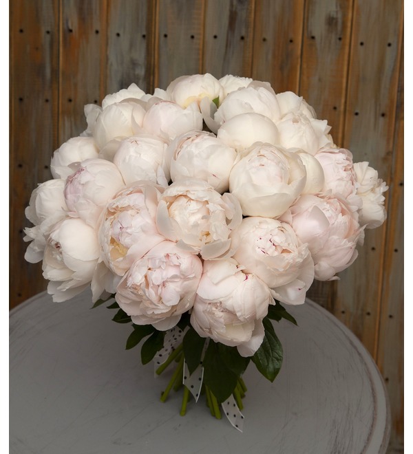Bouquet of peonies Duchesse De Nemours (15, 31 or 61 peony) – photo #1