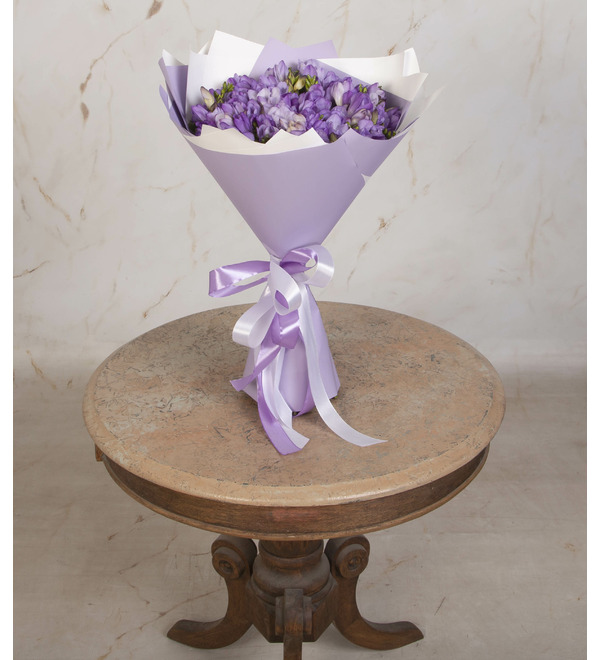 Букет-соло сиреневой фрезии (25,35,51,75 или 101) – фото № 4
