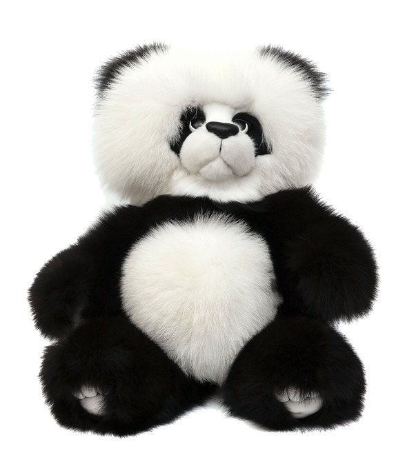 Toy made of natural fur of a polar fox Panda (55 cm) – photo #4