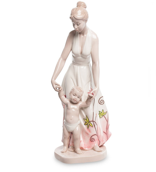 Porcelain figurine Girl with child (Pavone) – photo #1