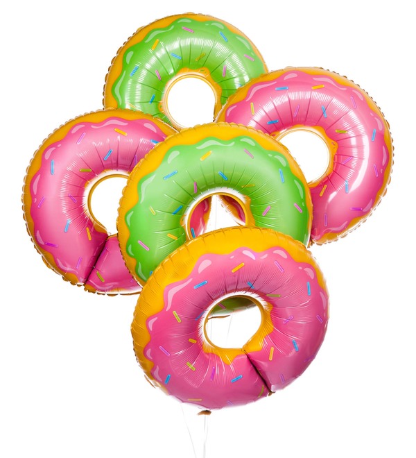 Букет шаров Сладкий пончик (5 или 9 шаров) – фото № 1
