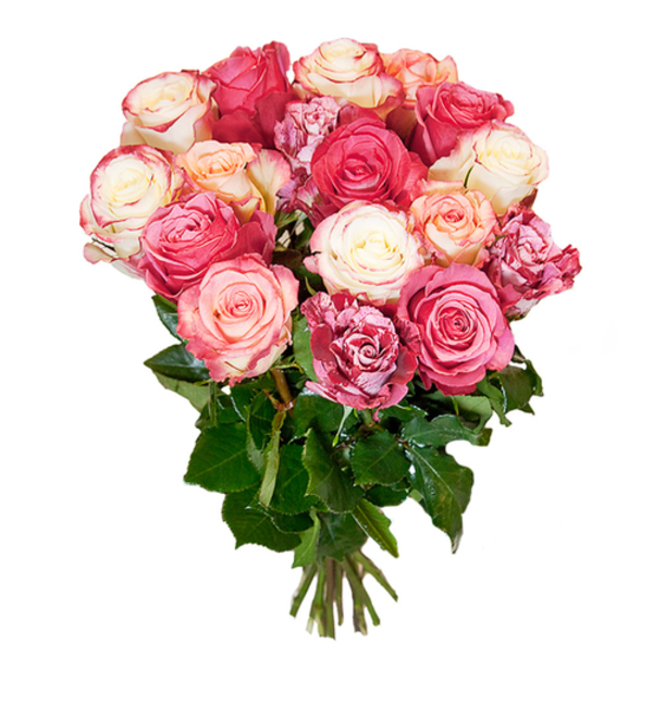 Букет Rosa Mix из смешанных розовых роз, 40 см 11/15/21 роз FR6 LEN – фото № 1