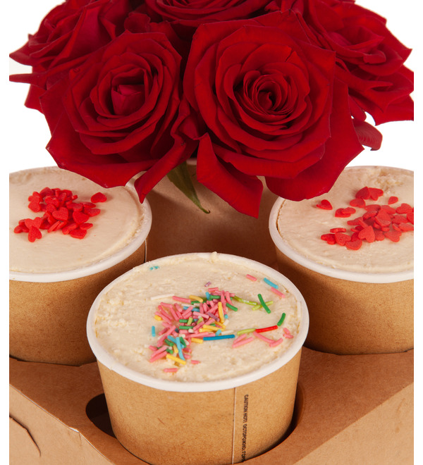 Gift set of desserts with flowers Beloved – photo #2