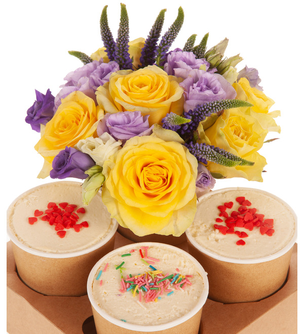 Gift set of desserts with flowers Favorite flavors – photo #2