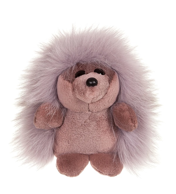 Toy from natural fur of polar fox and mink Hedgehog (20 cm) – photo #1
