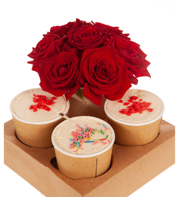 Gift set of desserts with flowers Beloved – photo #5