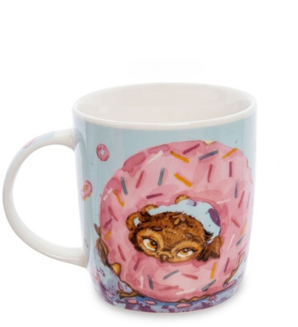Porcelain mug One coffee - one donut – photo #1