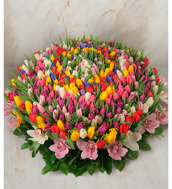 Композиция из 301 тюльпана Счастливая весна – фото № 1