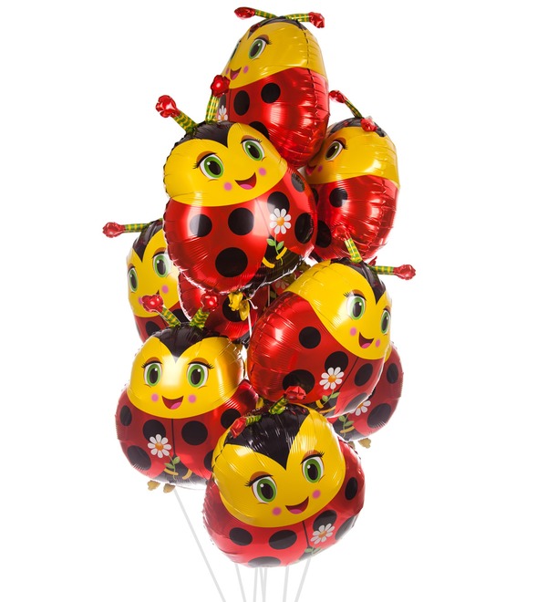 Bouquet of balloons Ladybug (7 or 15 balloons) – photo #1