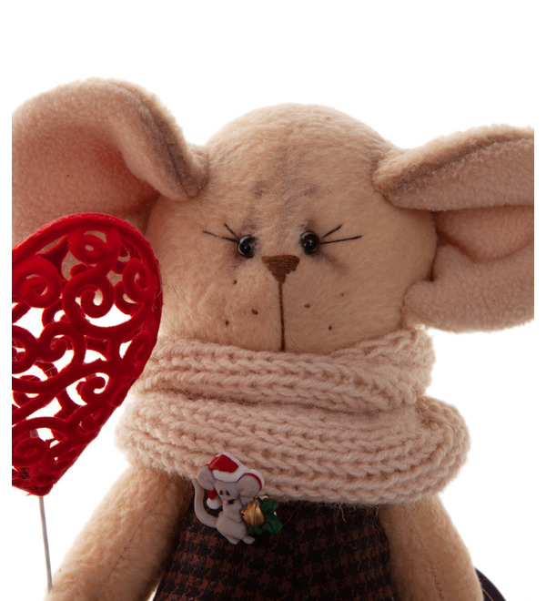 Handmade toy Mouse with a heart – photo #2