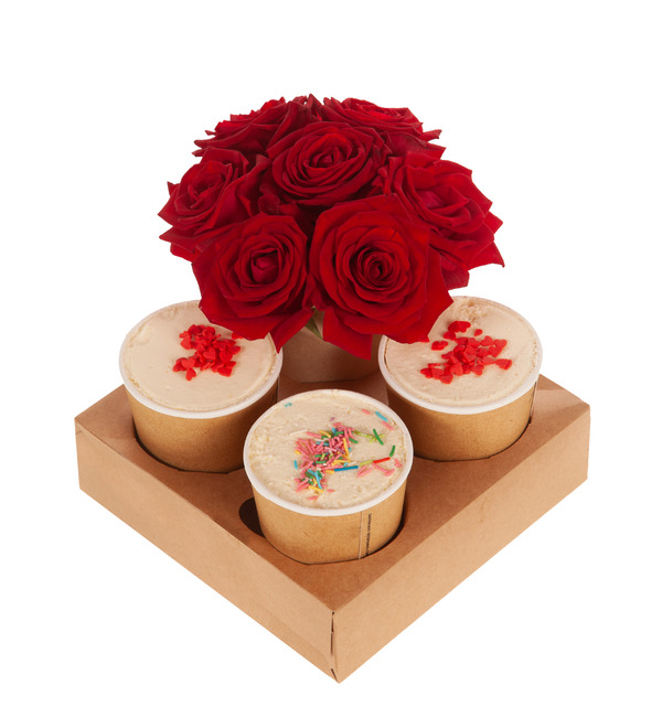 Gift set of desserts with flowers Beloved – photo #4