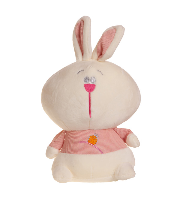 Soft toy Hare in a pink sweater (28 cm) – photo #1